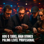 Adu Q high stakes game scene with professional players focused.